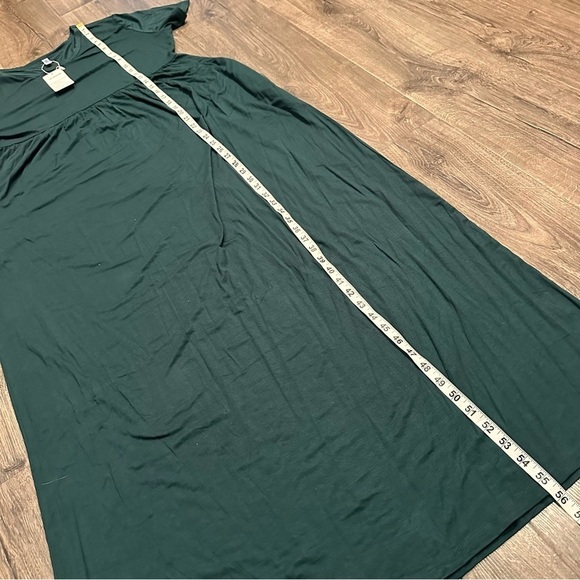NWT ViiShow Women’s Short Sleeve V Neck Maxi Dress Dark Green Pockets Plus 2XL - Picture 8 of 11